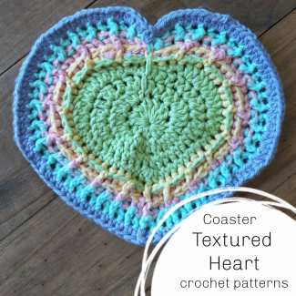 Textured crochet heart free pattern