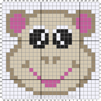 C2c Crochet Monkey Sqaure