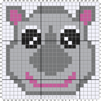 C2C Pattern Graph for Cute Rhino Face