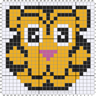 Crochet baby tiger graph pattern