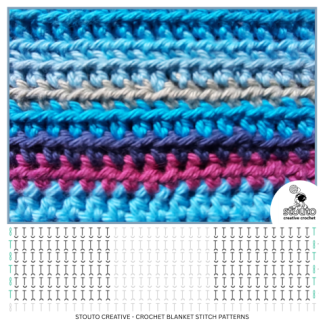 FLO/BLO Half Double Crochet Stitch Pattern Diagram