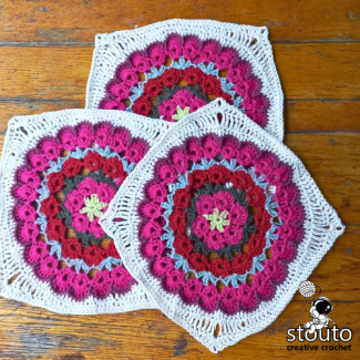 Growing daisy easy flower crochet afghan square  