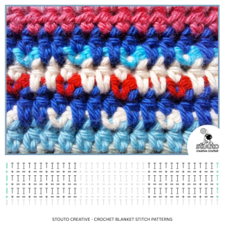 HDC / SC Alternating Rows Stitch Pattern Diagram