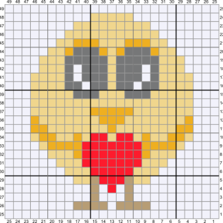 C2C Crochet Pattern - Cute Baby Chicken Holding Heart
