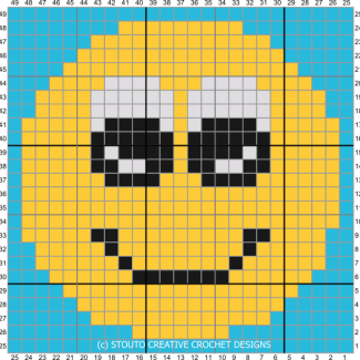 C2C Crochet Emoticon Smile Face Graph and Pattern