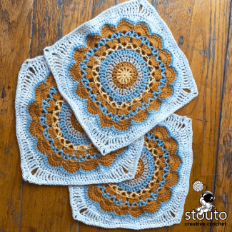 A bold flower granny square inspired by South Africa’s fynbos blooms
