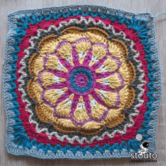 African Patchwork Crochet Flower Blanket Square Pattern Two