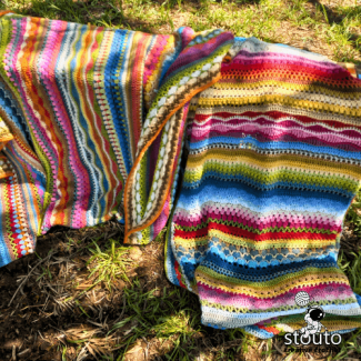 Ultimate crochet stitch sampler blanket with mixed textured rows