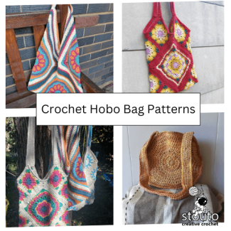 Slouchy crochet hobo bag pattern collection
