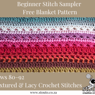 Rows 80–92 – DC Cross stitch Crochet Stitch Sampler Blanket - Free Stitch Sampler Blanket Pattern for Beginners