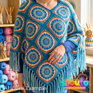 Create a sunrise Bloom Crochet Poncho