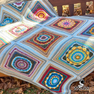 Crochet Flower Granny square blanket perfect fall crochet project