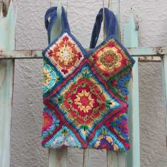 Free granny square crochet tote bag