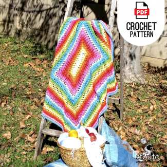 Colorful stitch sampler crochet baby blanket