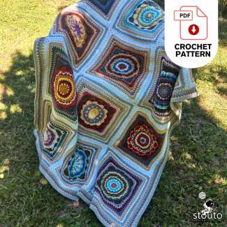 Heirloom Flowers - Granny square blanket pattern