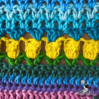 Practise the crochet tulip stitch