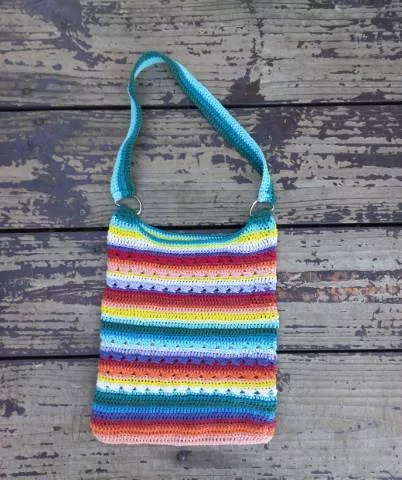 Fun colorful crochet market bag