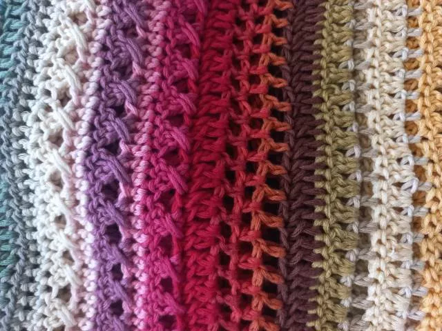 Free Crochet Stitch Sampler Pattern – Rows 80–92 Detail