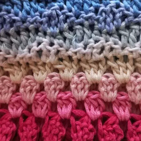 Wavey Rainbow crochet afghan