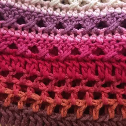 Textured Lace Crochet Rows 80–92 Stitch Sampler Blanket