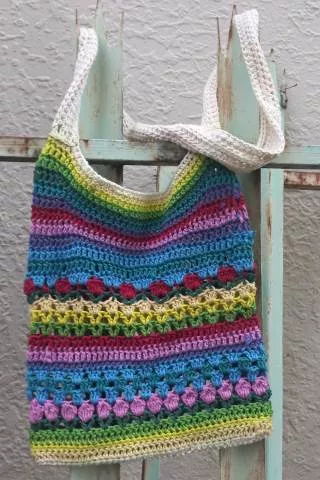 colorfull - boho crochet tote sling bag