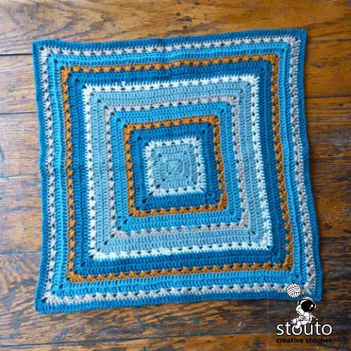 Extra Large Textured Afghan Square is worked in the round