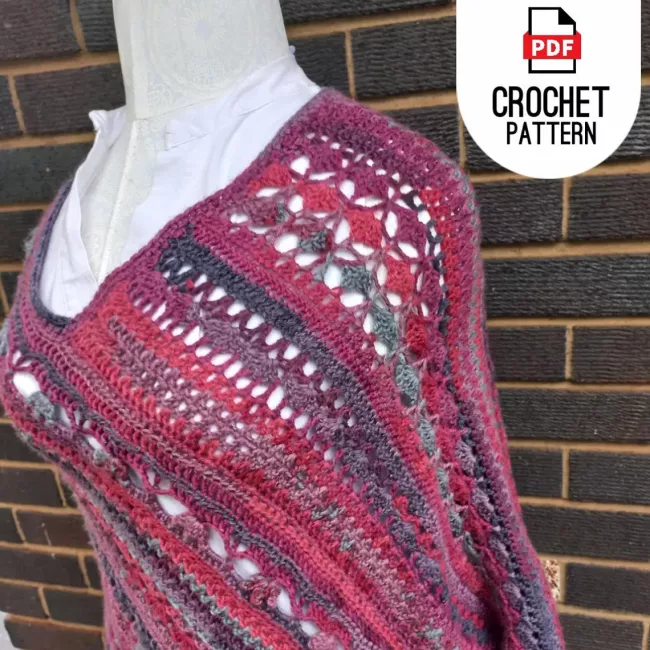 Flower and butterfly crochet stitch, classic elegant look while still showcasing the stitch textures