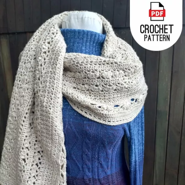 Crochet Neck Wrap Pattern with Textured Stitches