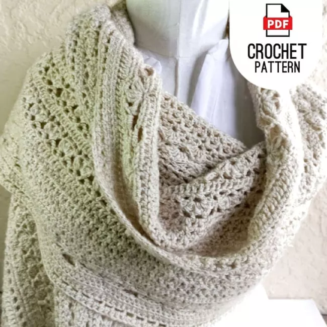 Easy Crochet Shawl Scarf Pattern for Winter