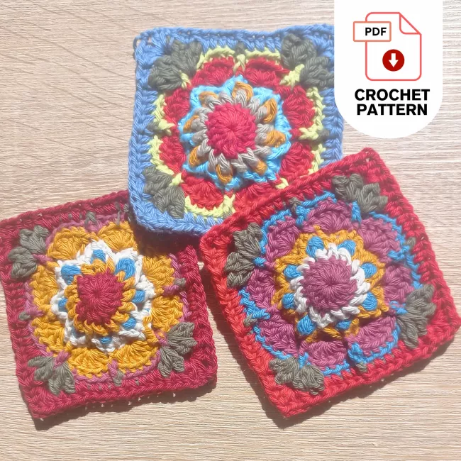 Easy crochet flower granny square pattern free beginner friendly design