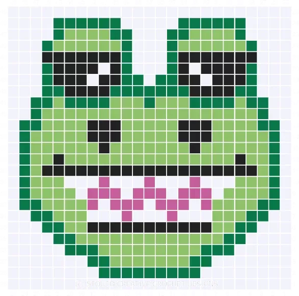 Cheerful Crocodile Corner-to-corner crochet pattern