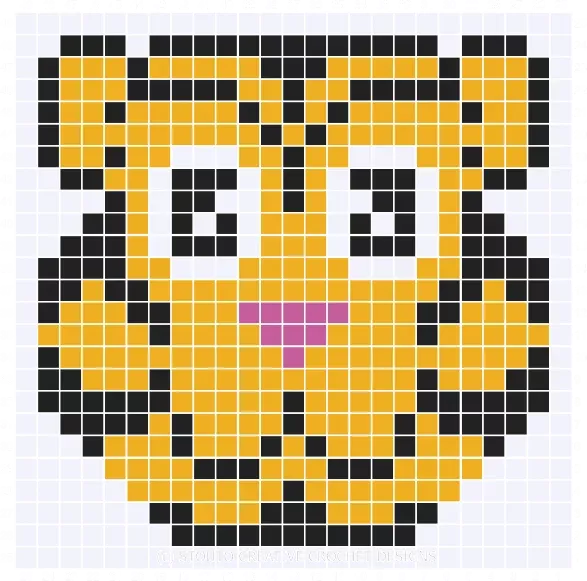 Upbeat Tiger C2C Crochet Square Pattern