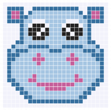 C2C Crochet Cartoon Hippo Square