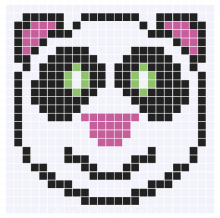 Smiling Panda Bear C2C Crochet Square
