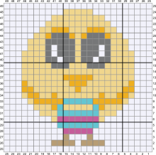 Cute Baby Chicken with Basket C2C Graph and Pattern