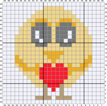 C2C Crochet Pattern - Cute Baby Chicken Holding Heart