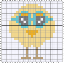Cute Nerdy Baby Chicken C2C Graph and Pattern