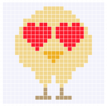C2C Crochet Pattern - Cute Baby Chicken in Love