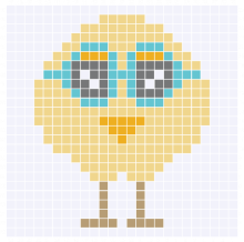 Cute Nerdy Baby Chicken C2C Graph and Pattern