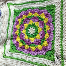 Boxed Flower Squares Crochet Blanket : Square Two (Free Pattern / Photo Tutorial)