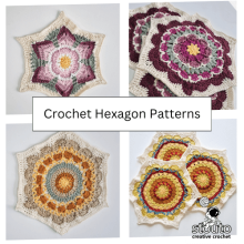 Hexagon crochet pattern collection for blankets and motifs