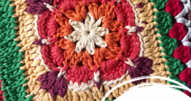 Modern African Daisy Crochet Square With a Twist